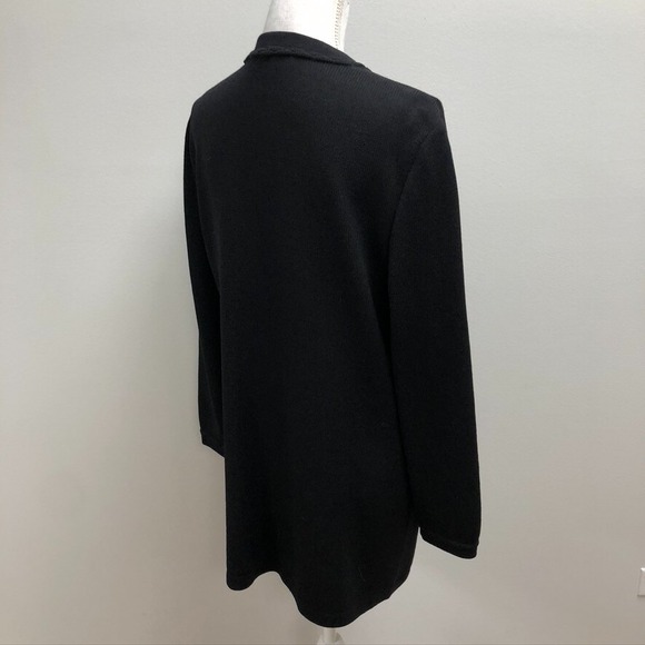 St John Basics Cardigan Sweater Jumper Womens Medium Black Mid Length Minimalist - Picture 11 of 15